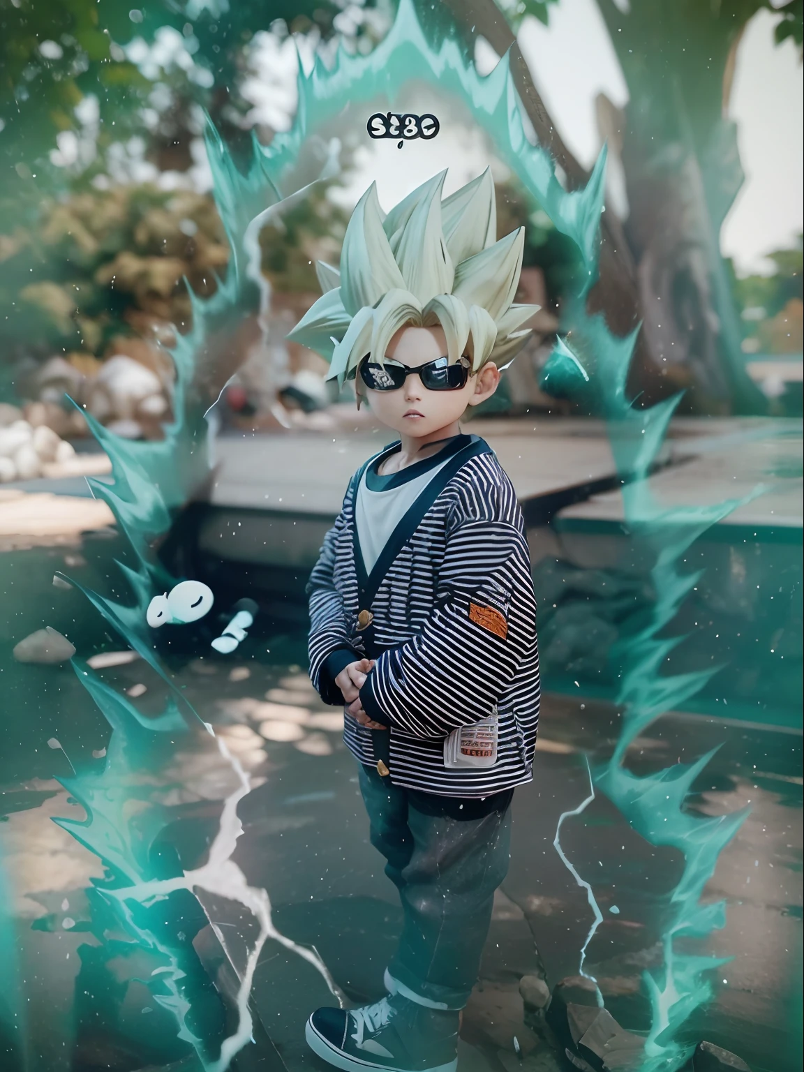 3d, goku super saiyan blue, chibi,