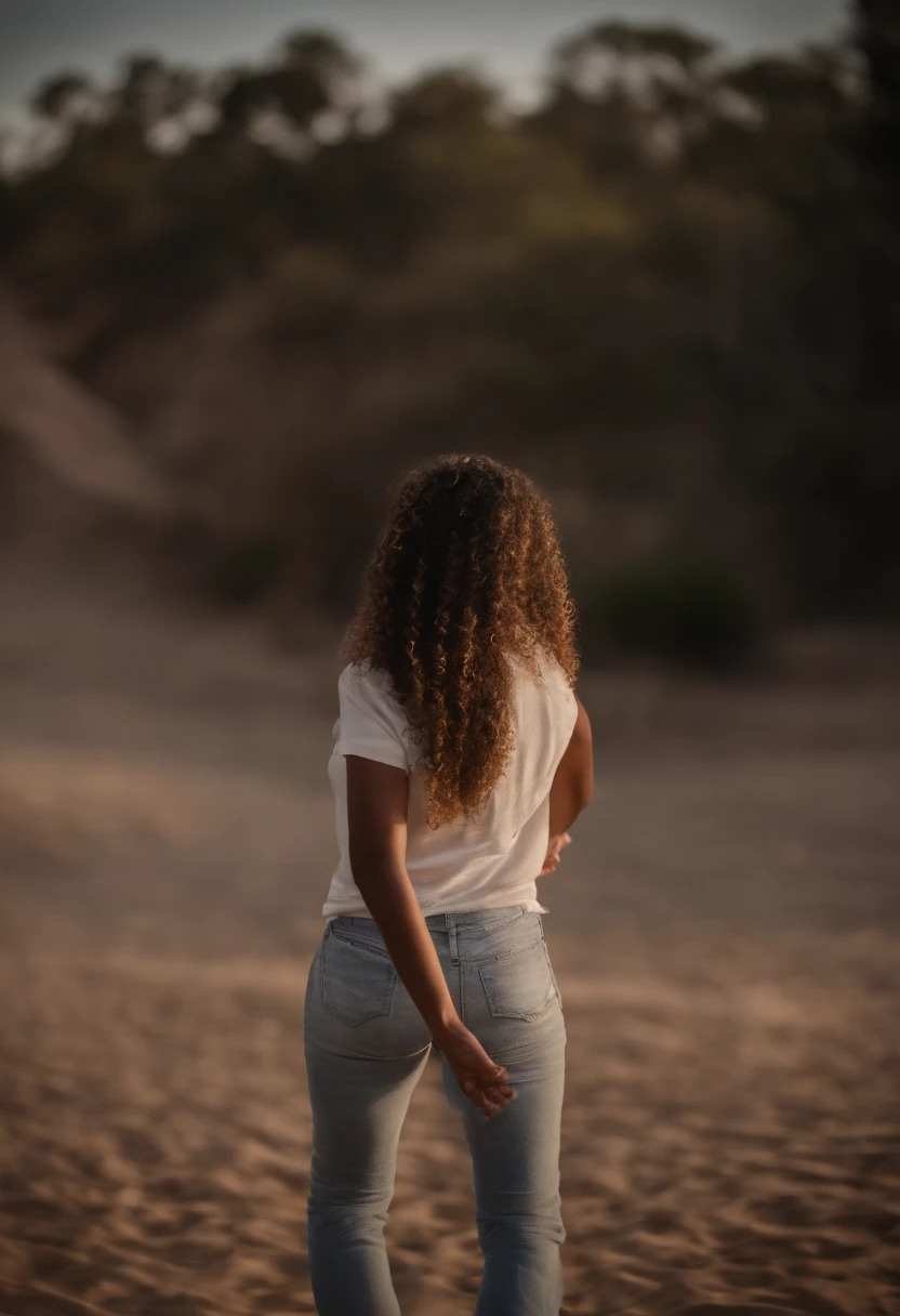 dark skinned Hispanic female with curly locks throwing a slipper in anger