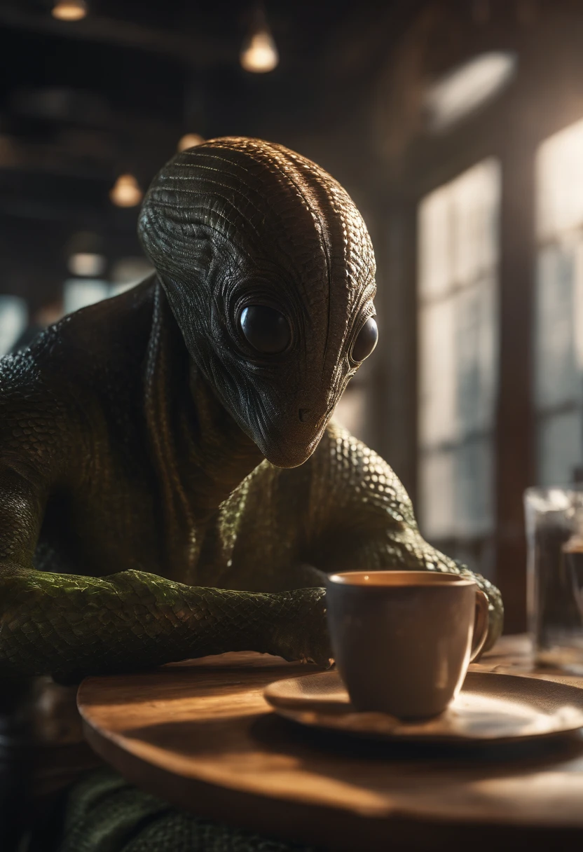 A creature prompt for Stable Diffusion:

alien with flattened head, 4 black eyes, wearing a fishing net, in a cafe, [illustration] for (best quality,4k,8k,highres,masterpiece:1.2), ultra-detailed, (realistic,photorealistic,photo-realistic:1.37), HDR, UHD, studio lighting, extreme detail description, professional, vivid colors, bokeh, [concept artist], [sci-fi], [portrait], [landscape].