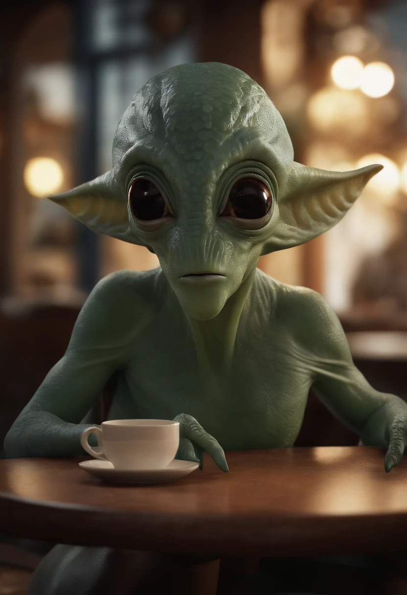 A creature request for Stable Diffusion:

alien with flattened head, 4 olhos negros, usando uma rede de pesca, in a coffee shop, [illustration] durante (best quality,4k,8k,Altas,master part:1.2), ultra-detalhado, (Realistic,fotorrealista,photo-realistic:1.37), HDR, UHD, studio lighting, extreme detail description, profissional, vivid colors, Bokeh, [artista conceitual], [scientific fiction], [retrato], [Landscape].