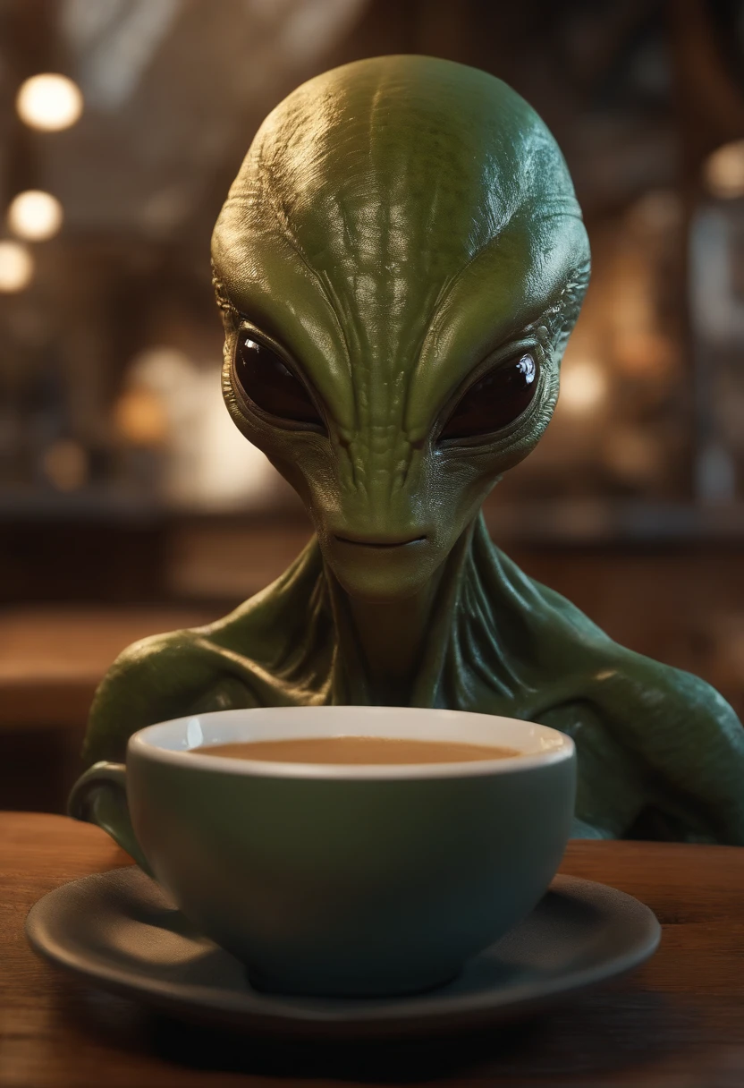 A creature request for Stable Diffusion:

alien with flattened head, 4 olhos negros, usando uma rede de pesca, in a coffee shop, [illustration] durante (best quality,4k,8k,Altas,master part:1.2), ultra-detalhado, (Realistic,fotorrealista,photo-realistic:1.37), HDR, UHD, studio lighting, extreme detail description, profissional, vivid colors, Bokeh, [artista conceitual], [scientific fiction], [retrato], [Landscape].