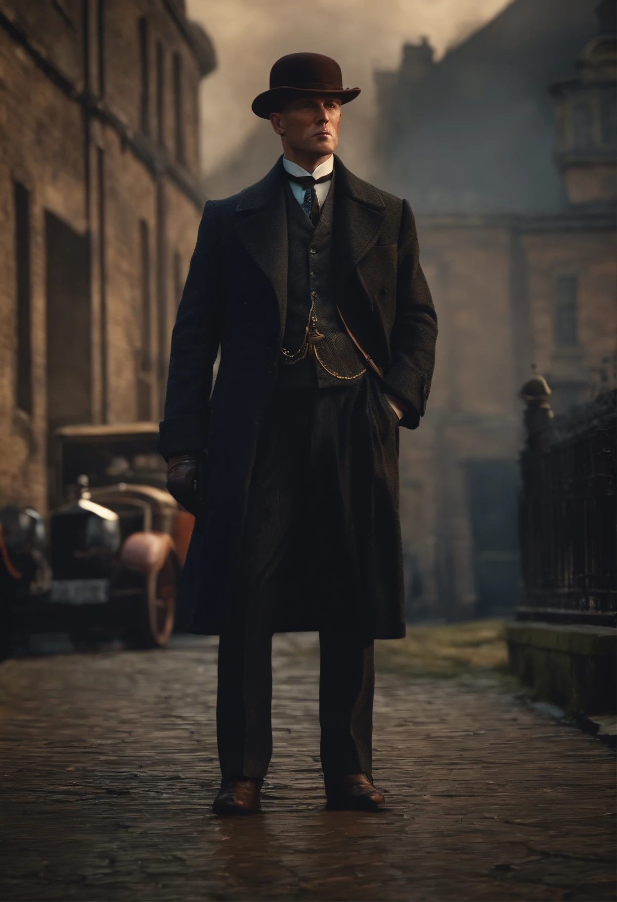 personagem 3d, peaky blinders, retro, frances, 4k