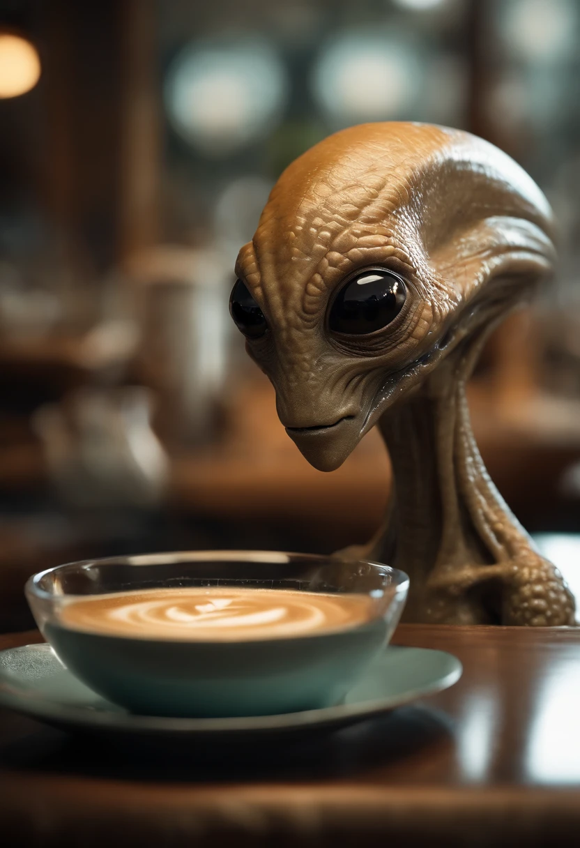 A creature request for Stable Diffusion:

alien with flattened head, 4 olhos negros, usando uma rede de pesca, in a coffee shop, [illustration] durante (best quality,4k,8k,Altas,master part:1.2), ultra-detalhado, (Realistic,fotorrealista,photo-realistic:1.37), HDR, UHD, studio lighting, extreme detail description, profissional, vivid colors, Bokeh, [artista conceitual], [scientific fiction], [retrato], [Landscape].