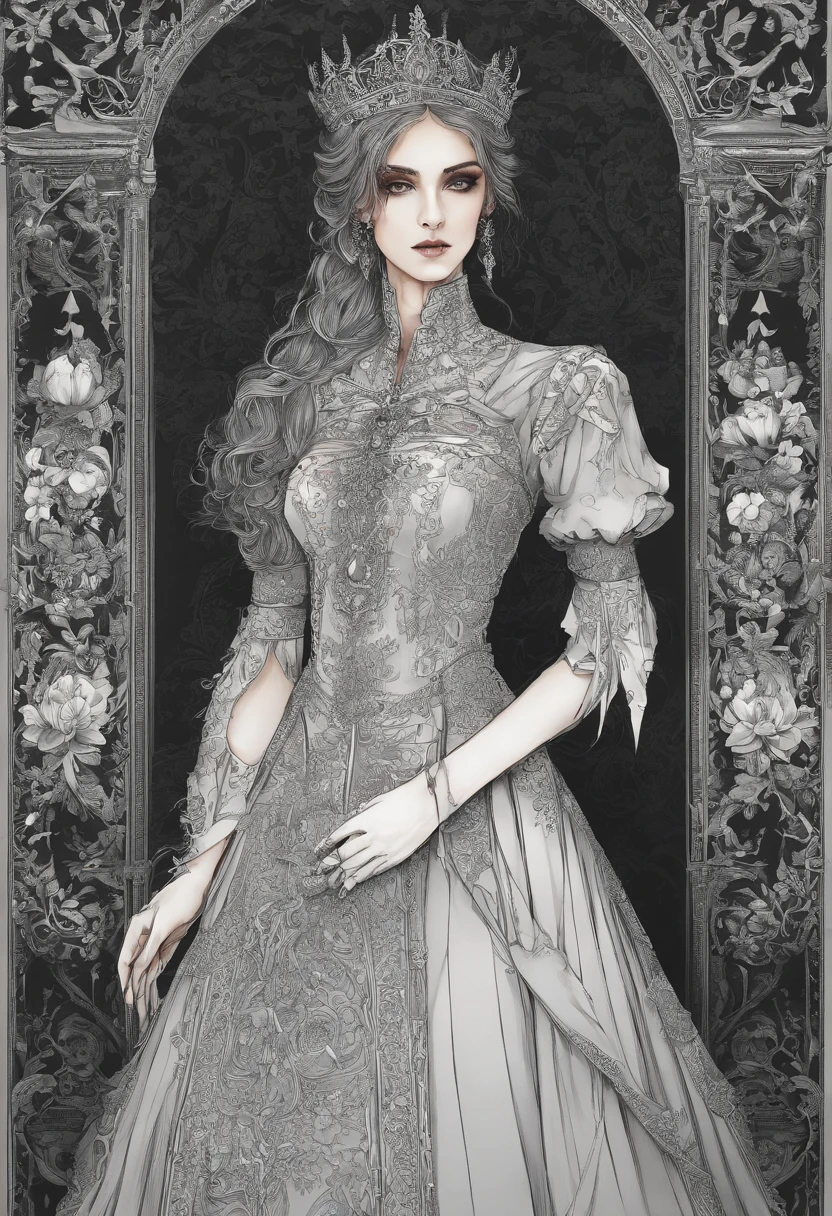 ( Absurdo , alta qualidade , ultra detalhado, master part, Conceito-Arte, liso, arte de alto detalhe, pintura hiper-realista ) , Apples,morango, bruxa medieval, vestido preto , corpo inteiro , Romantic , Vivid