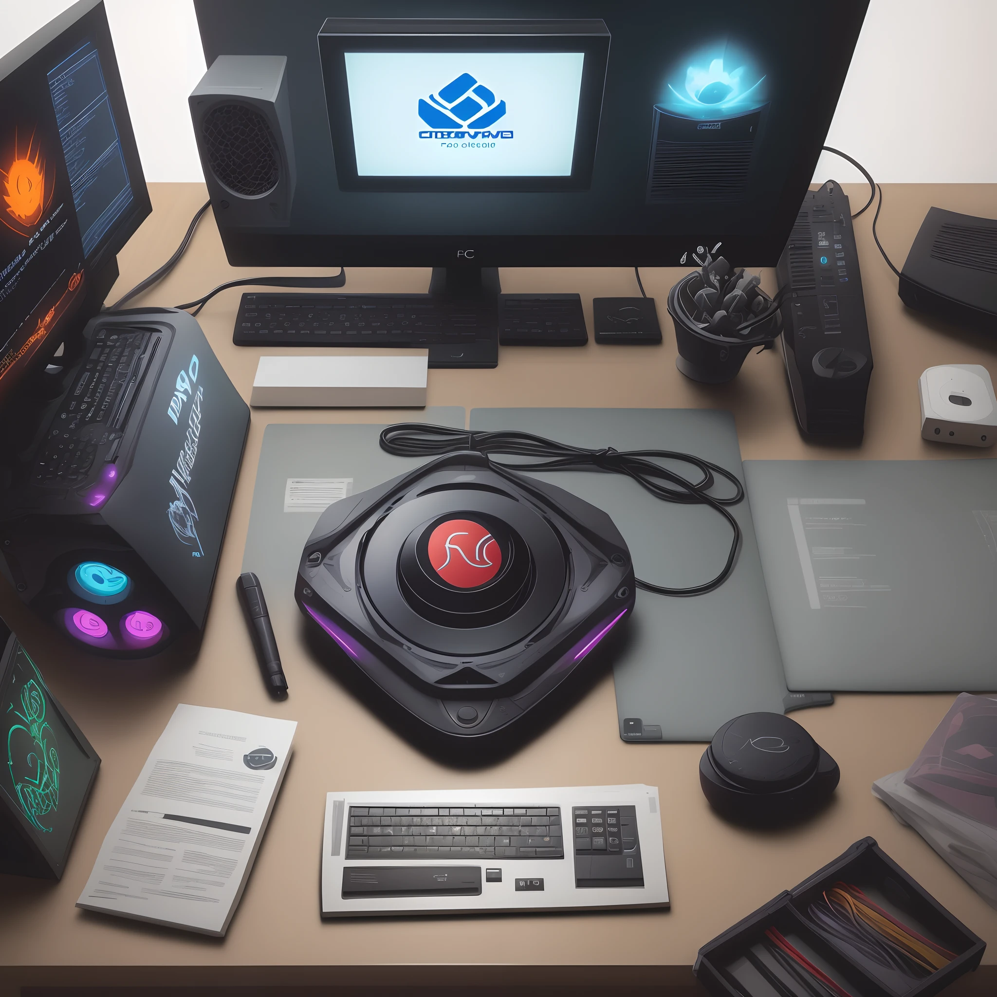 Create a computer logo that works with sales of Pc games