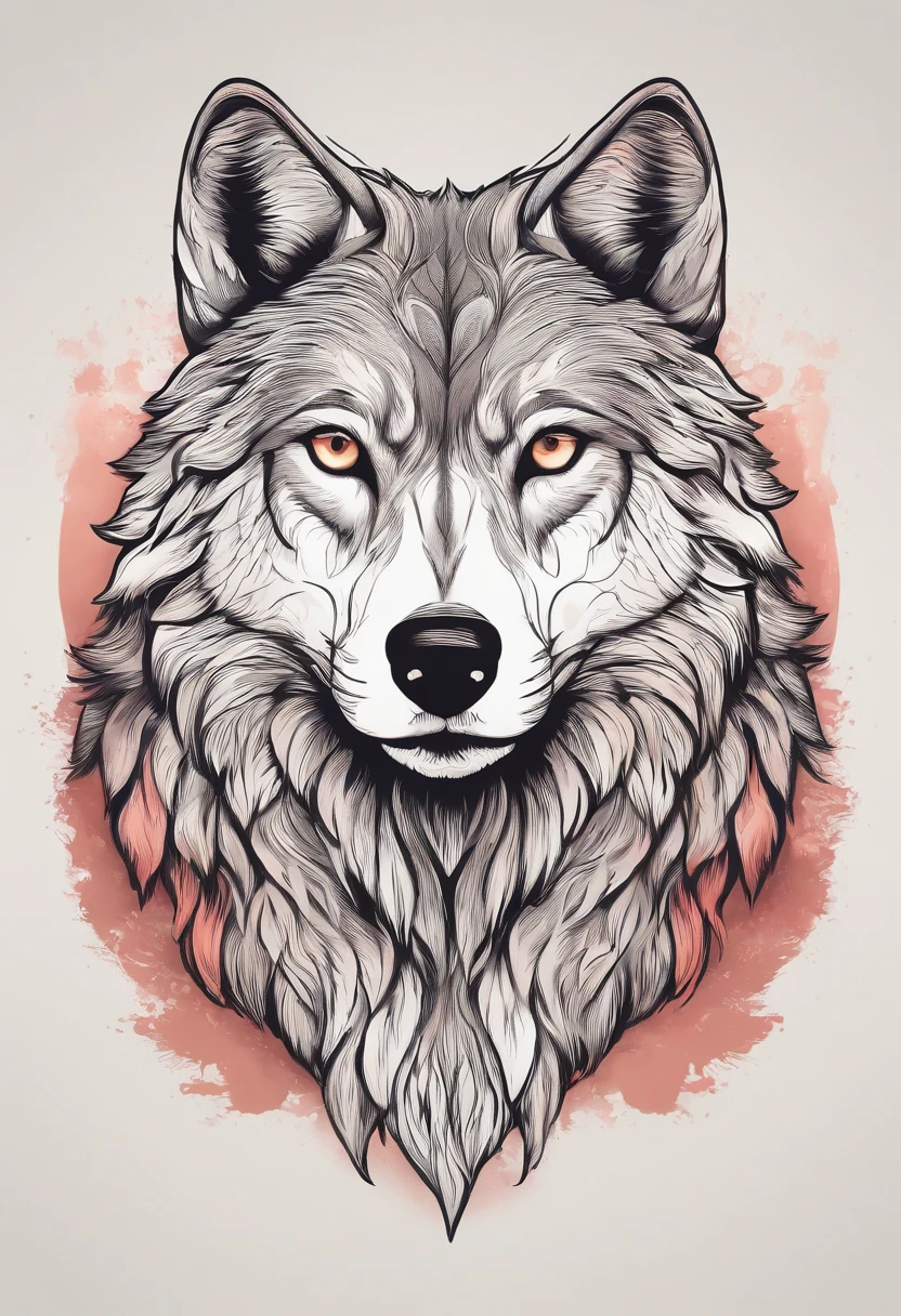 Create a logo of a wolf symbolizing independence. with a bright blush on his head