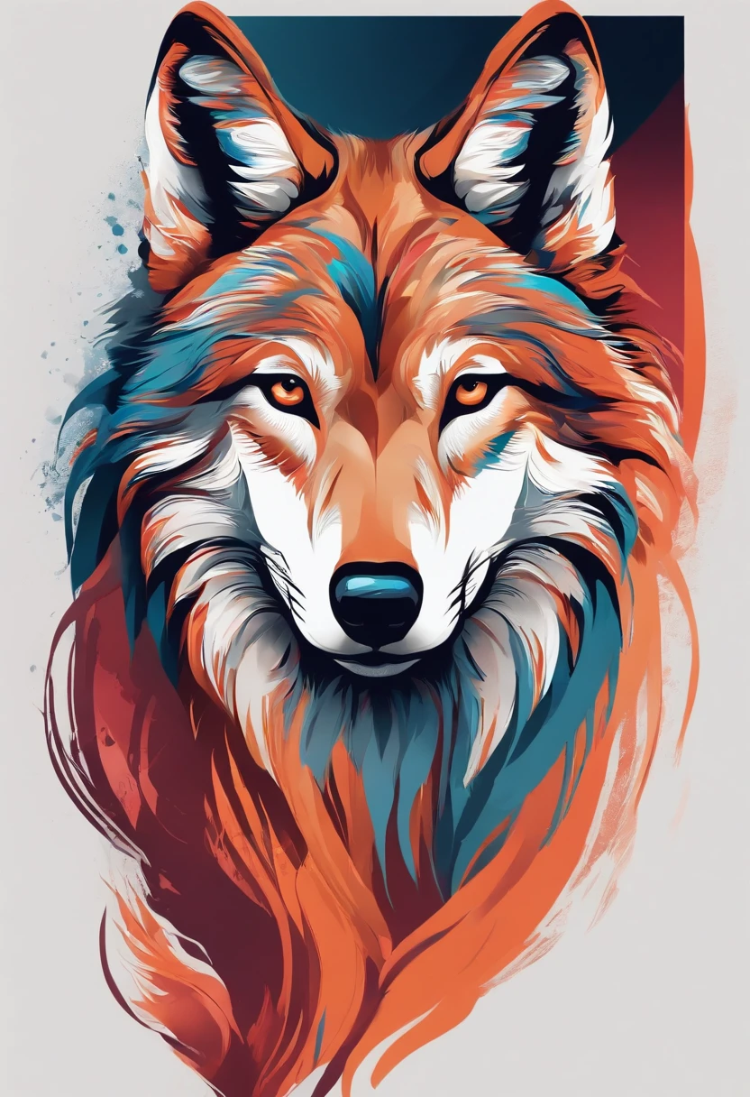 Create a logo of a wolf symbolizing independence. with a bright blush on the head