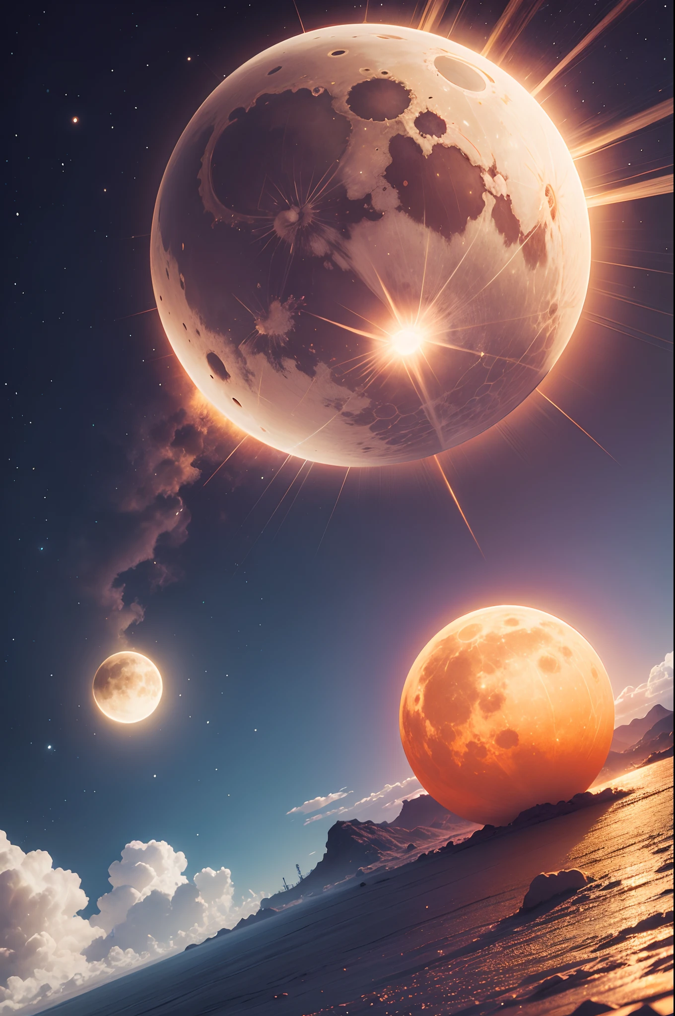 o sol visto da lua