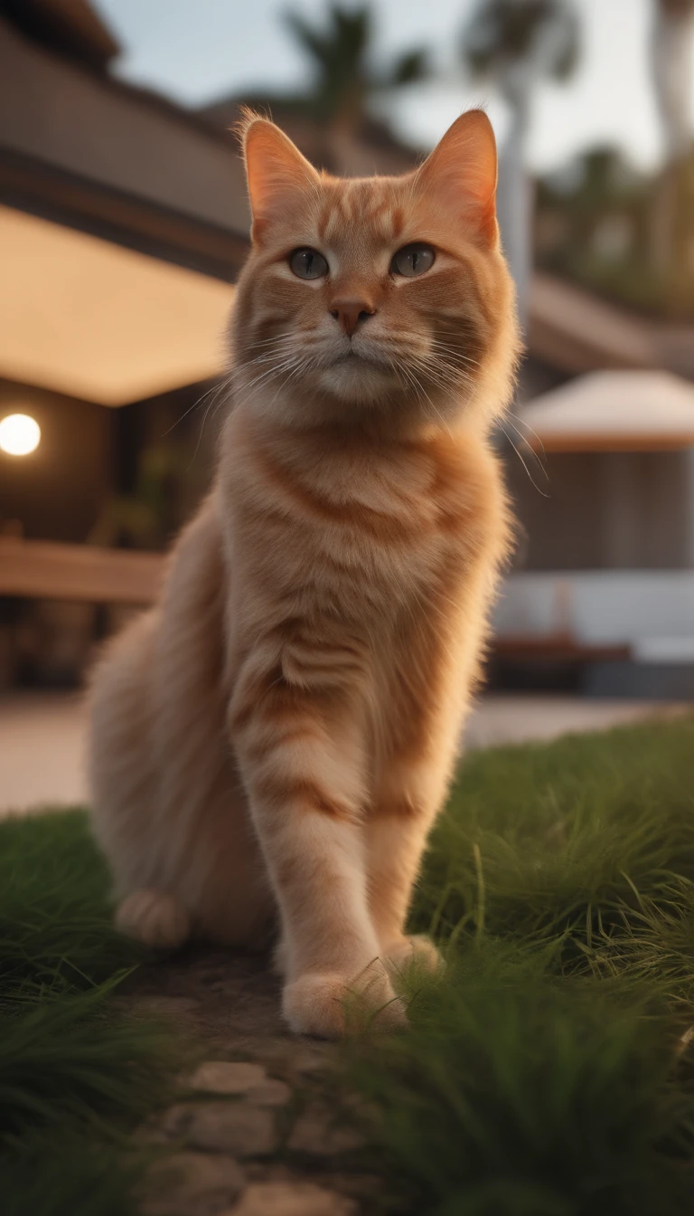 Create a stunning image of a cat perched gracefully on a rooftop against a backdrop of swaying palm trees. #CatOnRoof #PalmTrees #ArtisticPhotography,Sunset, thatched house. high definition and contrast photos,Unreal Engine 5, wide field of view, depth of field, hyper detailed skin, color correction, crazy details, color correction, hyperrealism, like a real live (best quality, masterpiece, 4k, ultra detailed, sharp focus, 8k, high definition, insanely detailed, intricate:1.2)high definition and contrast photos,Unreal Engine 5, wide field of view, depth of field, hyper detailed skin, color correction, crazy details, color correction, hyperrealism, like a real live (best quality, masterpiece, 4k, ultra detailed, sharp focus, 8k, high definition, insanely detailed, intricate:1.2)