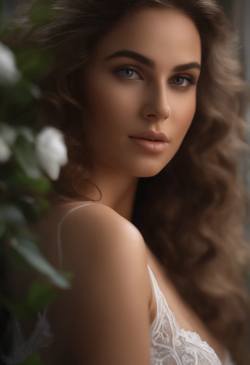 mignonne belle brune, corps entier, angle parfait, Very detailed, 25 ans, visage coquin, messy long hair, yeux bleu, high resolucion, шедевр, Best quality, intricate high detail, highly detailed, mise au point nette, detailed skin, realistic skin texture, texture, detailled eyes, professionnel, 4K, sourire, filmed on Canon, 85 mm, faible profondeur de champ, Couleur Kodak Vision, yeux clair, Extremely detailed, photo_\(ultra\), photoreallistic, Realstic, Post-traitement, max detail, roughness, real life, ultra realist, photorealism, photographie, 8K UHD, photographie, Braless, Pokies, gros seins, Beautiful young French woman, visage latina