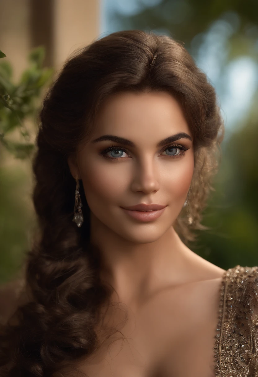 mignonne belle brune, corps entier, angle parfait, Very detailed, 25 ans, visage coquin, messy long hair, yeux bleu, high resolucion, шедевр, Best quality, intricate high detail, highly detailed, mise au point nette, detailed skin, realistic skin texture, texture, detailled eyes, professionnel, 4K, sourire, filmed on Canon, 85 mm, faible profondeur de champ, Couleur Kodak Vision, yeux clair, Extremely detailed, photo_\(ultra\), photoreallistic, Realstic, Post-traitement, max detail, roughness, real life, ultra realist, photorealism, photographie, 8K UHD, photographie, Braless, Pokies, gros seins, Beautiful young French woman, visage latina