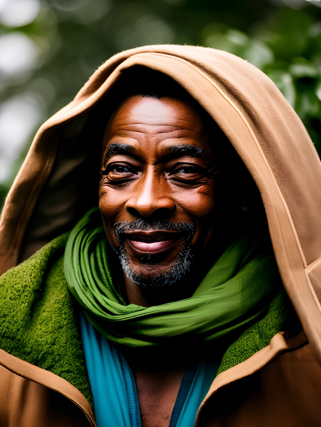 obra-prima, mais alta qualidade, RAW, estilo, Um impressionante retrato de corpo inteiro de um homem extremamente bonito, com barba, light brown messy hair, pale skinned, olhos de verde vibrantes, vestindo uma jaqueta preta, focused expression beautiful smile, (pele altamente detalhada, detalhes da pele), foco nítido, 8k UHD, DSLR, alta qualidade, grain of film, Fujifilm XT3, detalhes intrincados, fundo altamente detalhado, desordenado e detalhado
