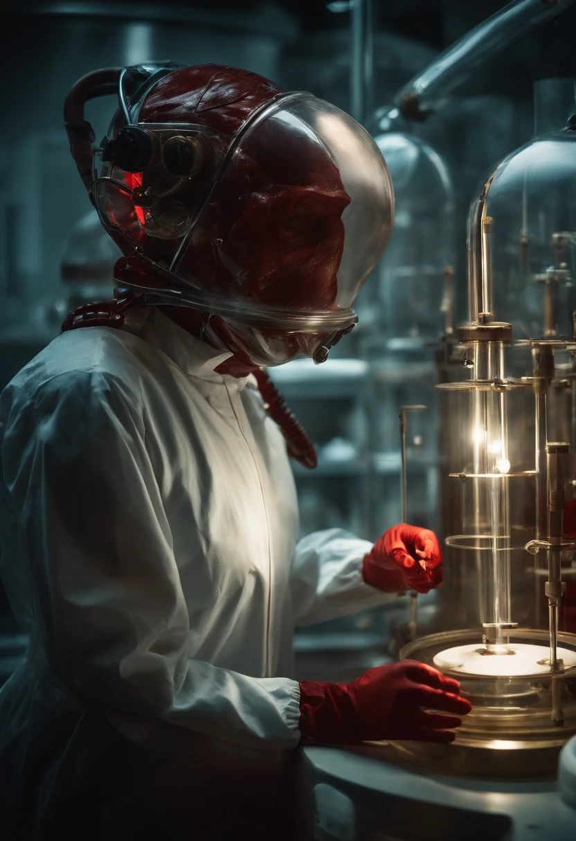 (best quality,Altas),(Realistic:1.37),(arte conceitual),(Retratos),(Mysterious transparent creature with red blood being observed by scientists wearing masks in laboratory),(circunstanciado,Scientific laboratory),(Special Containment Unit),(Advanced Search Center),(foco intenso),(brilhante,clinical lighting),(tanques de vidro),(scientific instruments),(Biochemical analysis),(Experiences),(expondo propriedades do metamaterial),(impacto visual surpreendente),(assombrosamente bela),(ethereal atmosphere),(brilho sutil),(submerso em fluido),(Sobrenatural,Sobrenatural:1.1),(Enigmatic,intrigante:1.2),(elegante,movimentos graciosos),(cientistas curiosos),(meticulous documentation),(cativante,unpredictable),(Descobrindo o desconhecido),(infinitas possibilidades),(curiosidade intensa),(Wh