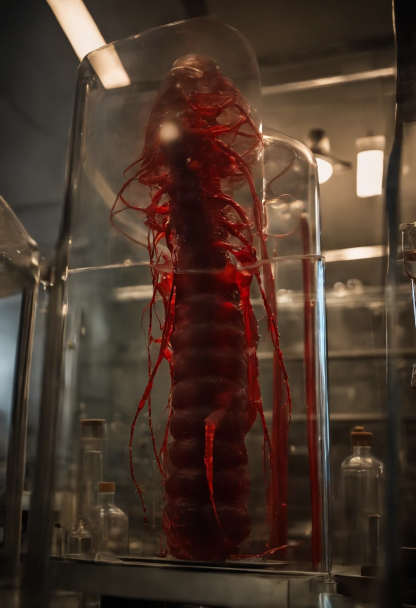 (best quality,Altas),(Realistic:1.37),(arte conceitual),(Retratos),(Mysterious transparent creature with red blood being observed by scientists wearing masks in laboratory),(circunstanciado,Scientific laboratory),(Special Containment Unit),(Advanced Search Center),(foco intenso),(brilhante,clinical lighting),(tanques de vidro),(scientific instruments),(Biochemical analysis),(Experiences),(expondo propriedades do metamaterial),(impacto visual surpreendente),(assombrosamente bela),(ethereal atmosphere),(brilho sutil),(submerso em fluido),(Sobrenatural,Sobrenatural:1.1),(Enigmatic,intrigante:1.2),(elegante,movimentos graciosos),(cientistas curiosos),(meticulous documentation),(cativante,unpredictable),(Descobrindo o desconhecido),(infinitas possibilidades),(curiosidade intensa),(Wh