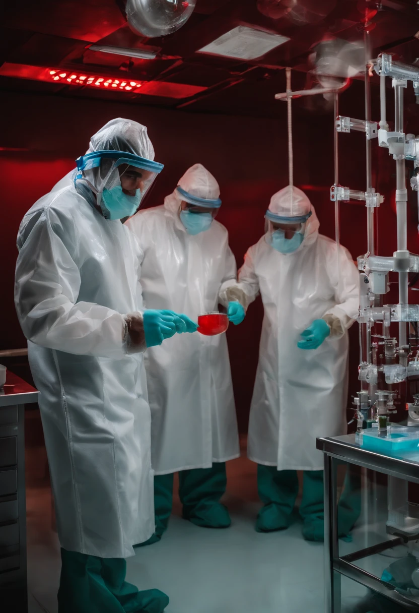 (best quality,Altas),(Realistic:1.37),(arte conceitual),(Retratos),(Mysterious transparent creature with red blood being observed by scientists wearing masks in laboratory),(circunstanciado,Scientific laboratory),(Special Containment Unit),(Advanced Search Center),(foco intenso),(brilhante,clinical lighting),(tanques de vidro),(scientific instruments),(Biochemical analysis),(Experiences),(expondo propriedades do metamaterial),(impacto visual surpreendente),(assombrosamente bela),(ethereal atmosphere),(brilho sutil),(submerso em fluido),(Sobrenatural,Sobrenatural:1.1),(Enigmatic,intrigante:1.2),(elegante,movimentos graciosos),(cientistas curiosos),(meticulous documentation),(cativante,unpredictable),(Descobrindo o desconhecido),(infinitas possibilidades),(curiosidade intensa),(Wh