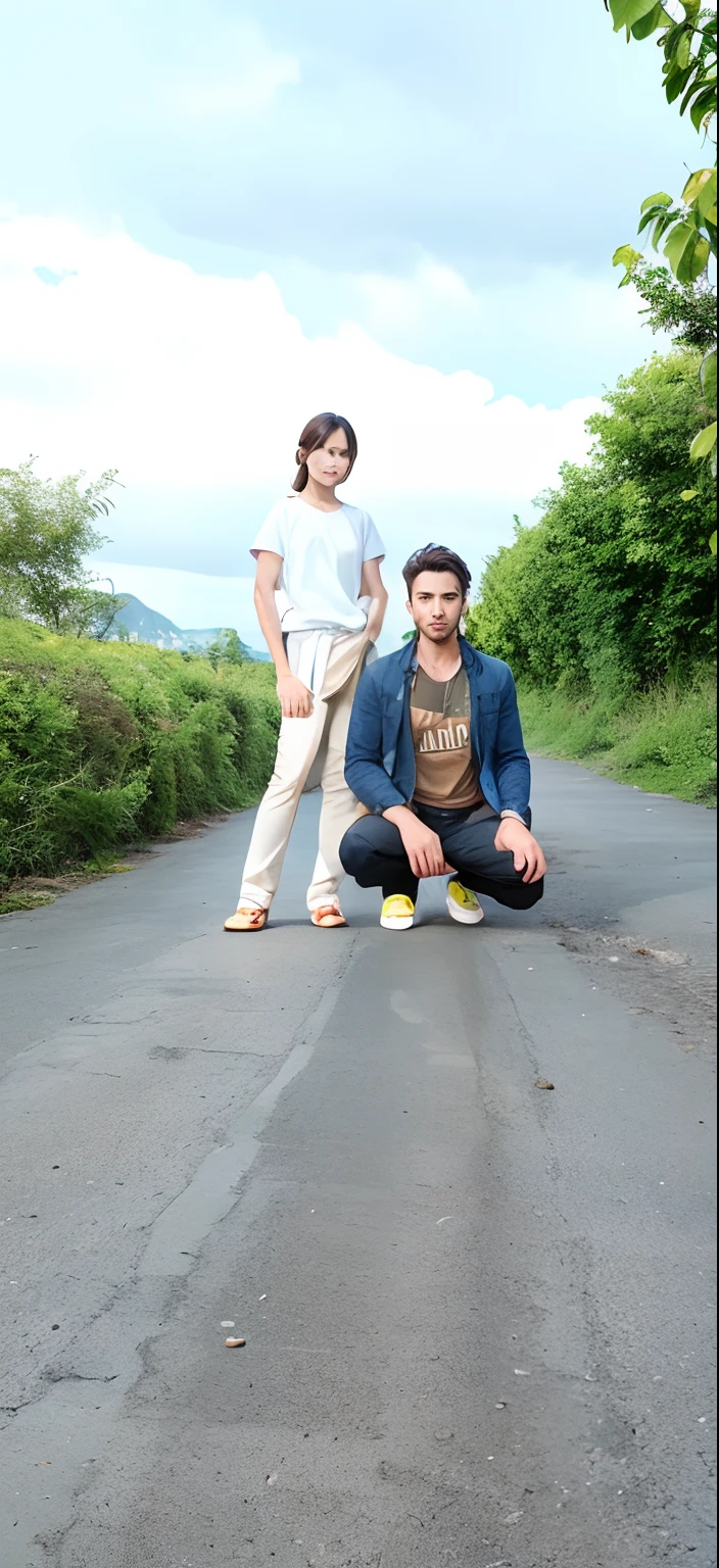 Handsome boy and Beautiful girl ultra realistic, --v 4