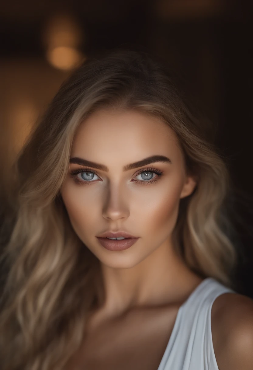 Arafed woman completely , fille sexy aux yeux bleus, ultra realist, Meticulously detailed, Portrait Sophie Mudd, cheveux blonds et grands yeux, selfie of a young woman, Violet Myers, sans maquillage, maquillage naturel, looking straight at camera, Visage avec Artgram, Maquillage subtil, Superbe photo du corps entier, Medium to large bust, au bort de la piscine