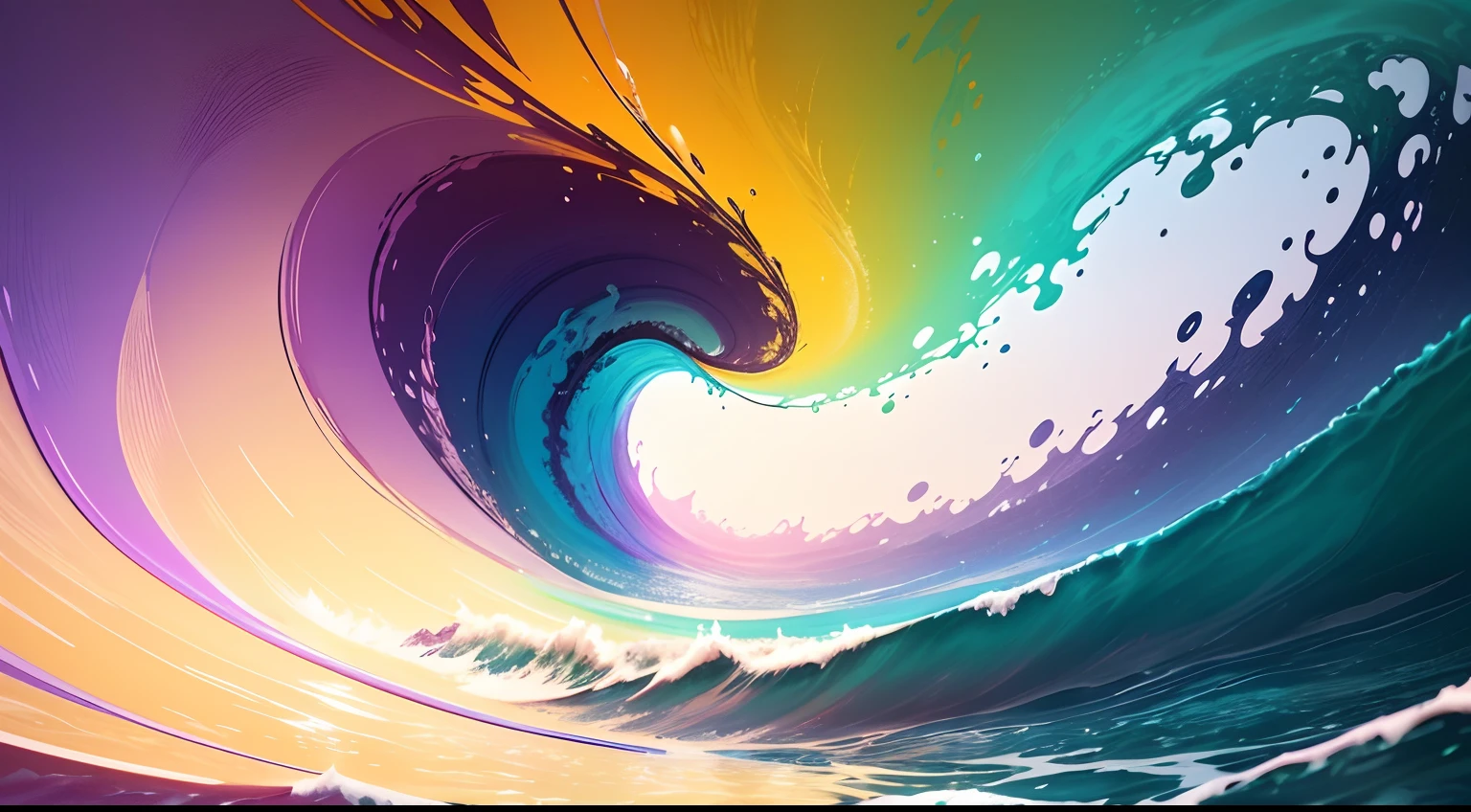 Arafed image of a colorful wave in the ocean - SeaArt AI