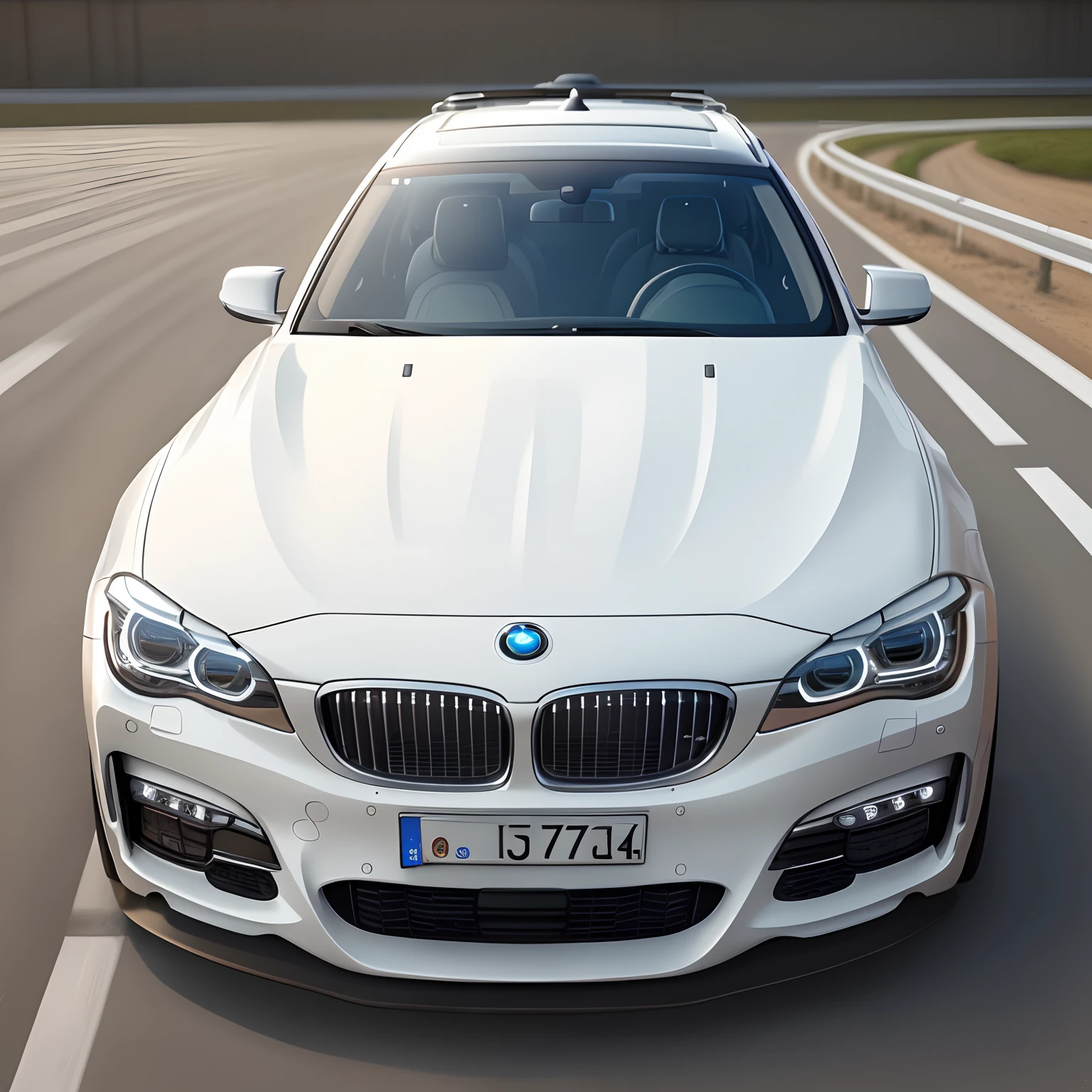 Realistic white BMW 7