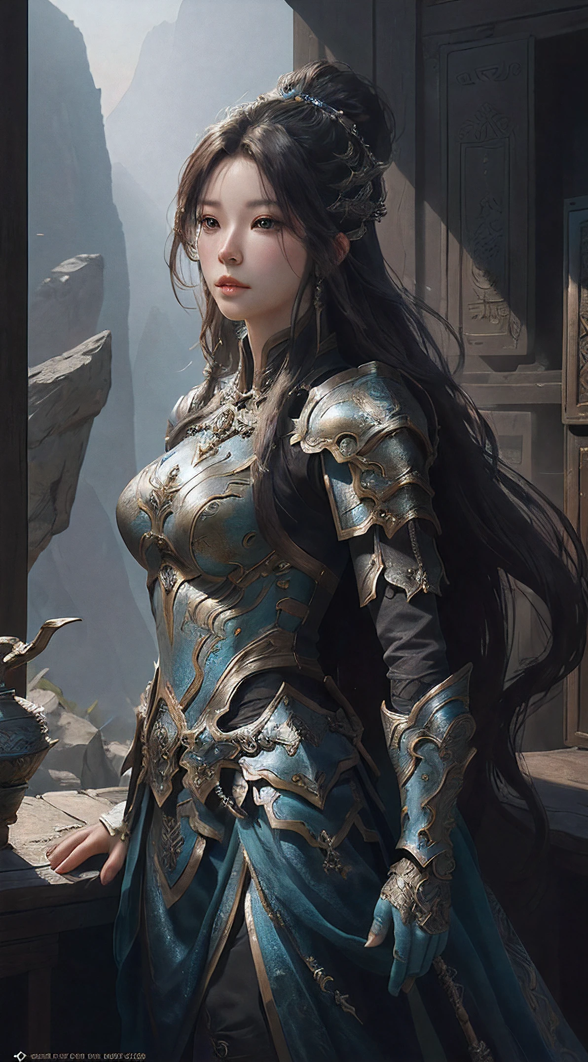 Chengwei Pan at Art Station, By Jan J., detailed fantasy art, Stunning character art, Fan Art Best Art Station, epic exquisite character art, Beautiful armor, extremely detailed art germ, Detailed Digital Anime Art, Art Germ at Art Station pixiv, Armored Lady,