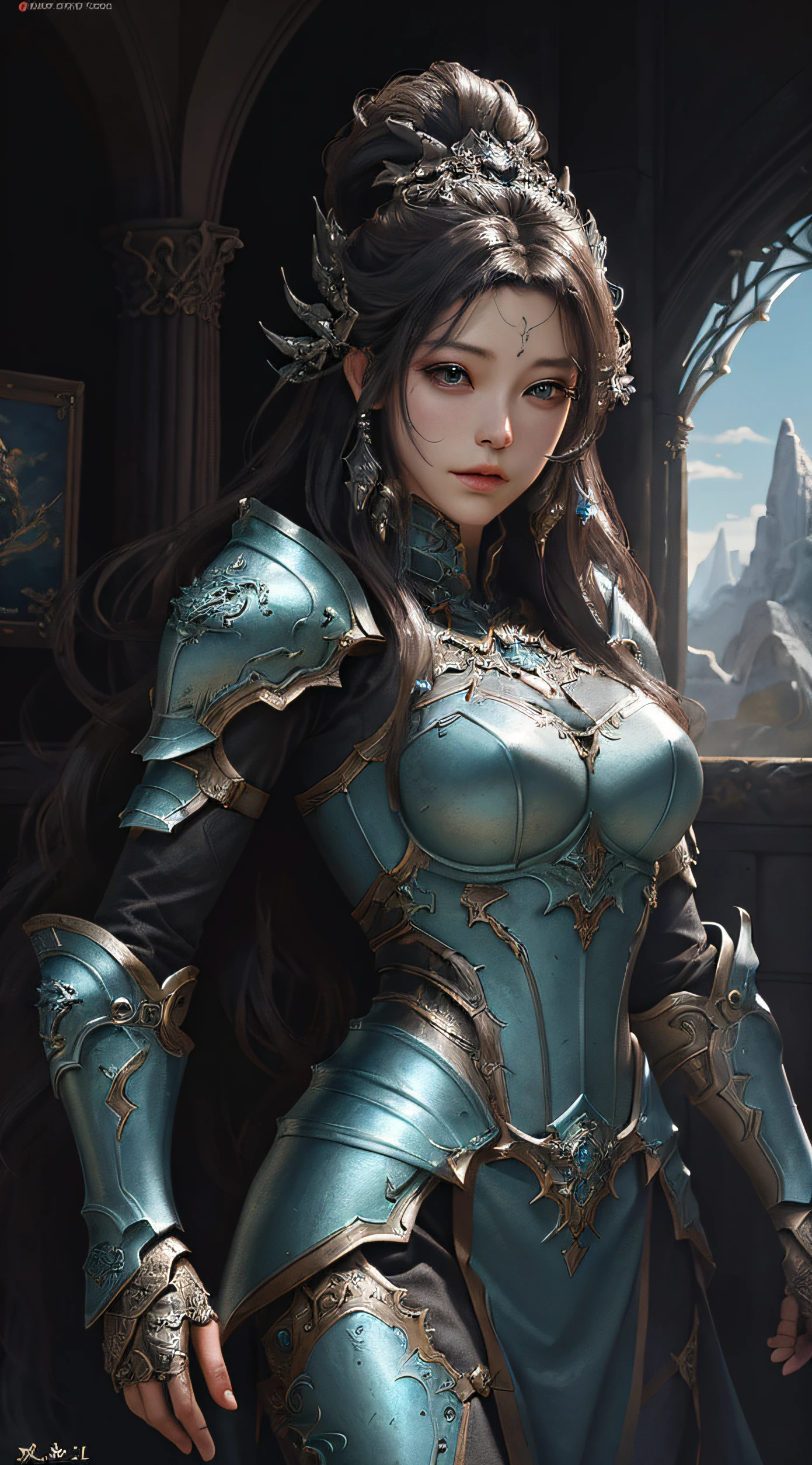 detailed fantasy art, Stunning character art, Fan Art Best Art Station, epic exquisite character art, Beautiful armor, extremely detailed art germ, Detailed Digital Anime Art, Art Germ at Art Station pixiv, Armored Lady,