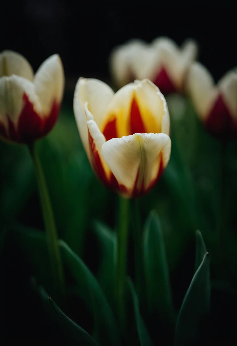 Flor tulipa esculpida em madeira