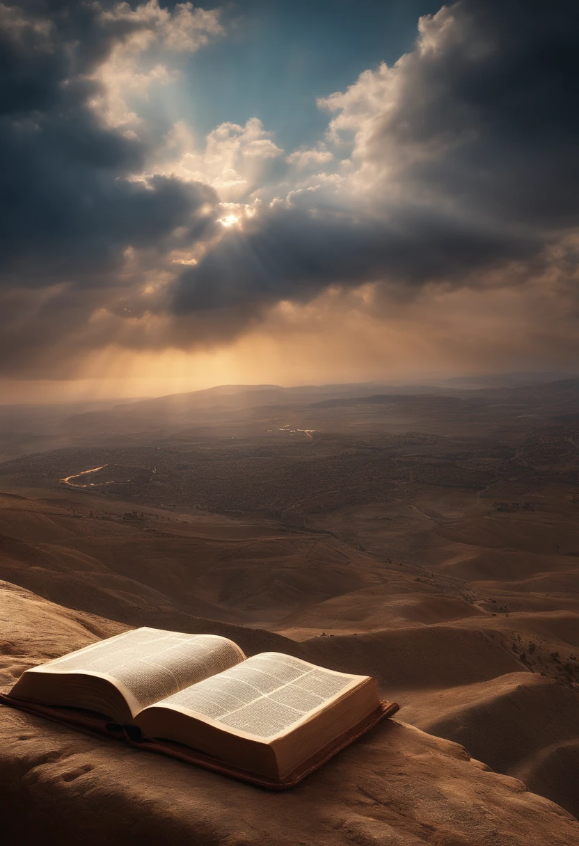 Amazing Holy Bible,, Landscape in the skies, cinemactic, Israel and Jerusalem, ultra fotorreal, Ultra Detalhado, hiper-realista, octan render, 8k, Full HD, melhor qualidade, ultra high-resolution