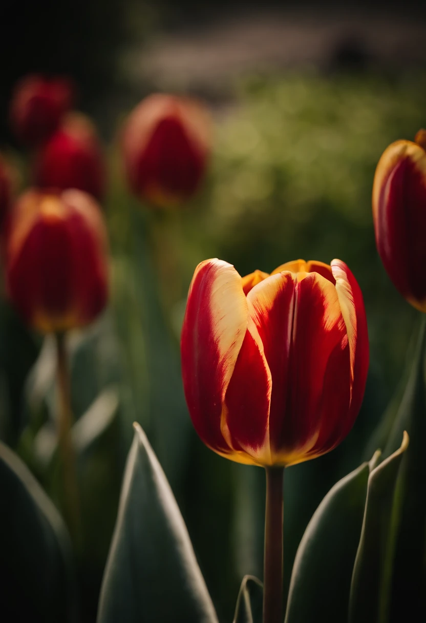 Flor tulipa feita em madeira (objeto)