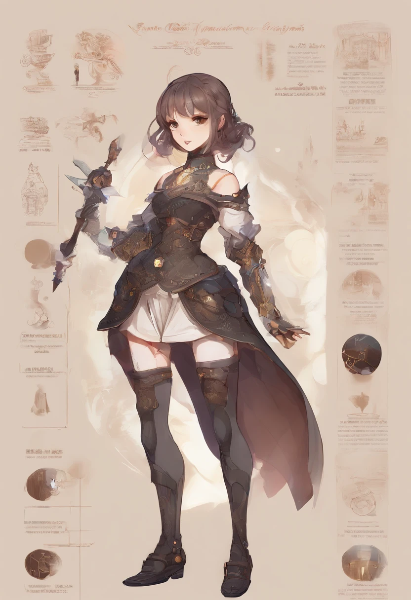 a girl, artificial empathy, Equipped with wooden wand, ultra detailed, high definition, highest quality, Perfect alignment, Clear outline, Game Character Design, fullbody, standing posture, chibi anime,