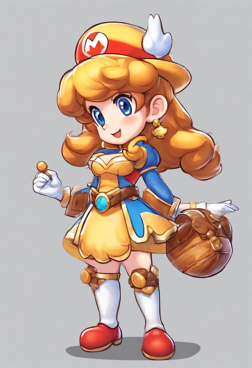 a girl, artificial empathy, Equipped with wooden wand, ultra detailed, high definition, highest quality, Perfect alignment, Clear outline, Game Character Design, fullbody, standing posture, chibi anime,