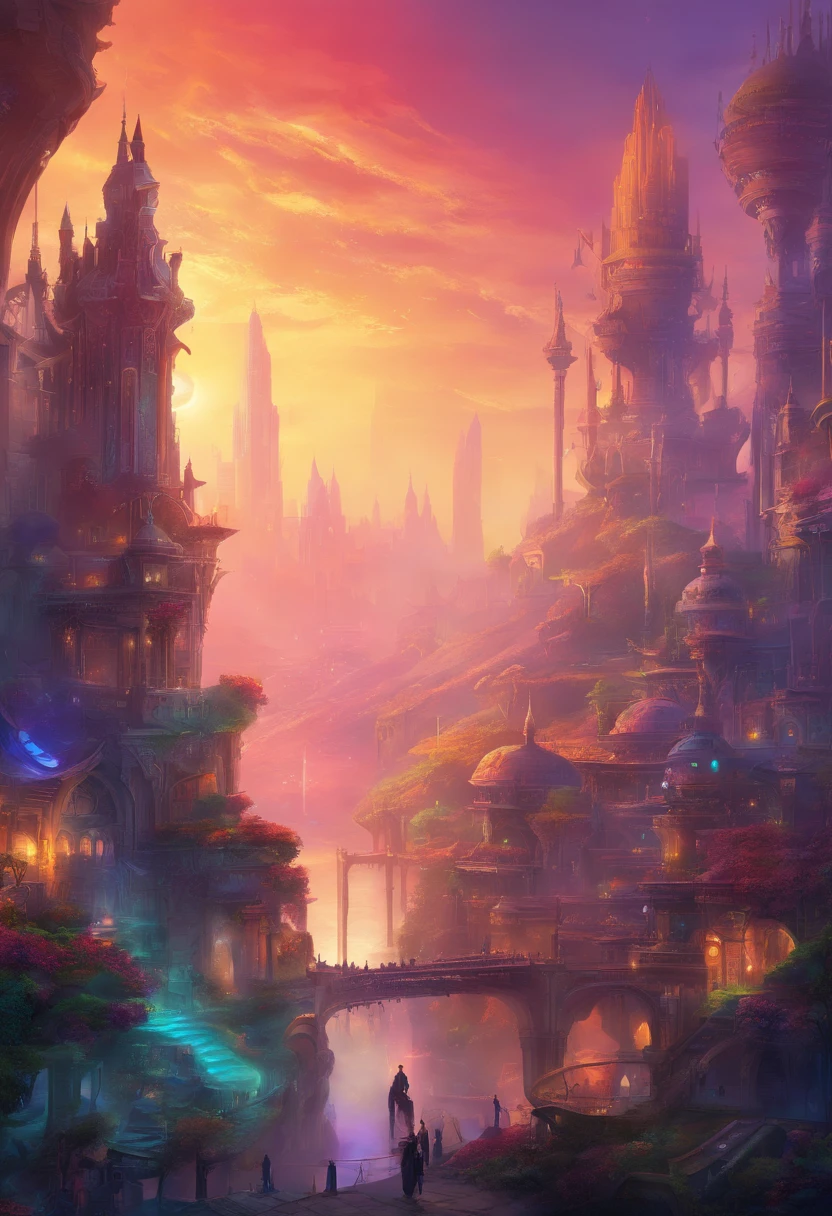 City of Progress、Futuristic cities、World of Cyberpunk、Great color with gloss、Thriving Neon Building、Highly detailed HDR、Perfect、The perfect world、Reflective surfaces、Underground scattering、Beyond imagination、8K、Global Illumination、wide angles、World of Dreams