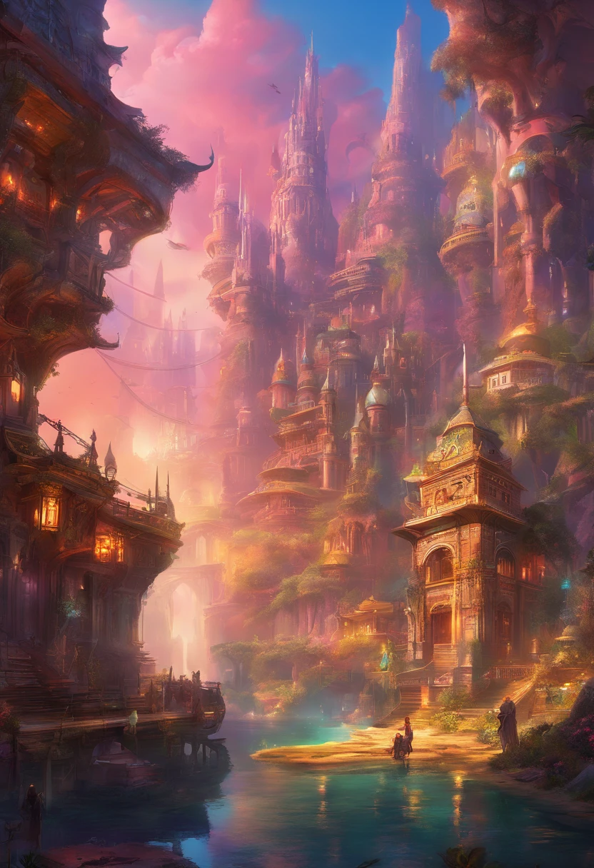 City of Progress、Futuristic cities、World of Cyberpunk、Great color with gloss、Thriving Neon Building、Highly detailed HDR、Perfect、The perfect world、Reflective surfaces、Underground scattering、Beyond imagination、8K、Global Illumination、wide angles、World of Dreams