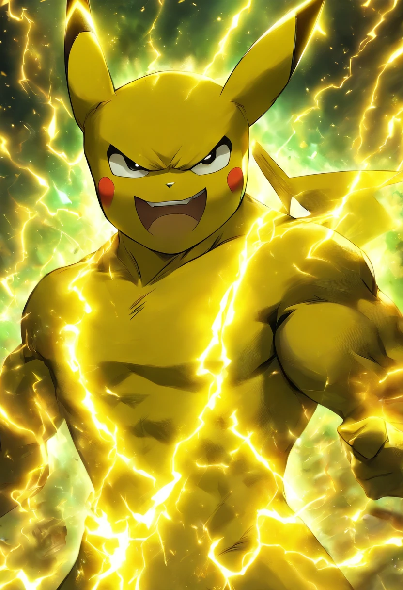 Pikachu combines black Adam's clothing and powers