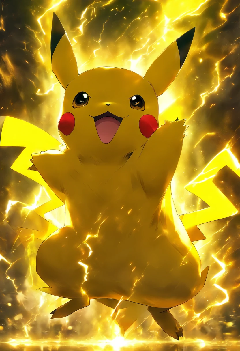 Pikachu with black Adam's clothes and powers
