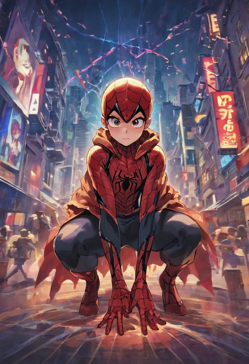 foto do Homem aranha da Marvel do lado de fora da cidade 17, chuvoso, rtx, octano, irreal