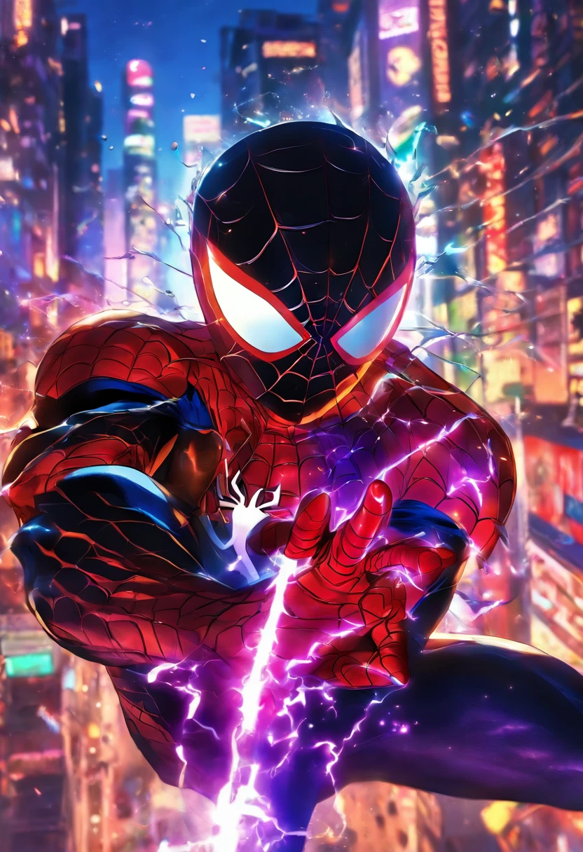 foto do Homem aranha da Marvel do lado de fora da cidade 17, chuvoso, rtx, octano, irreal