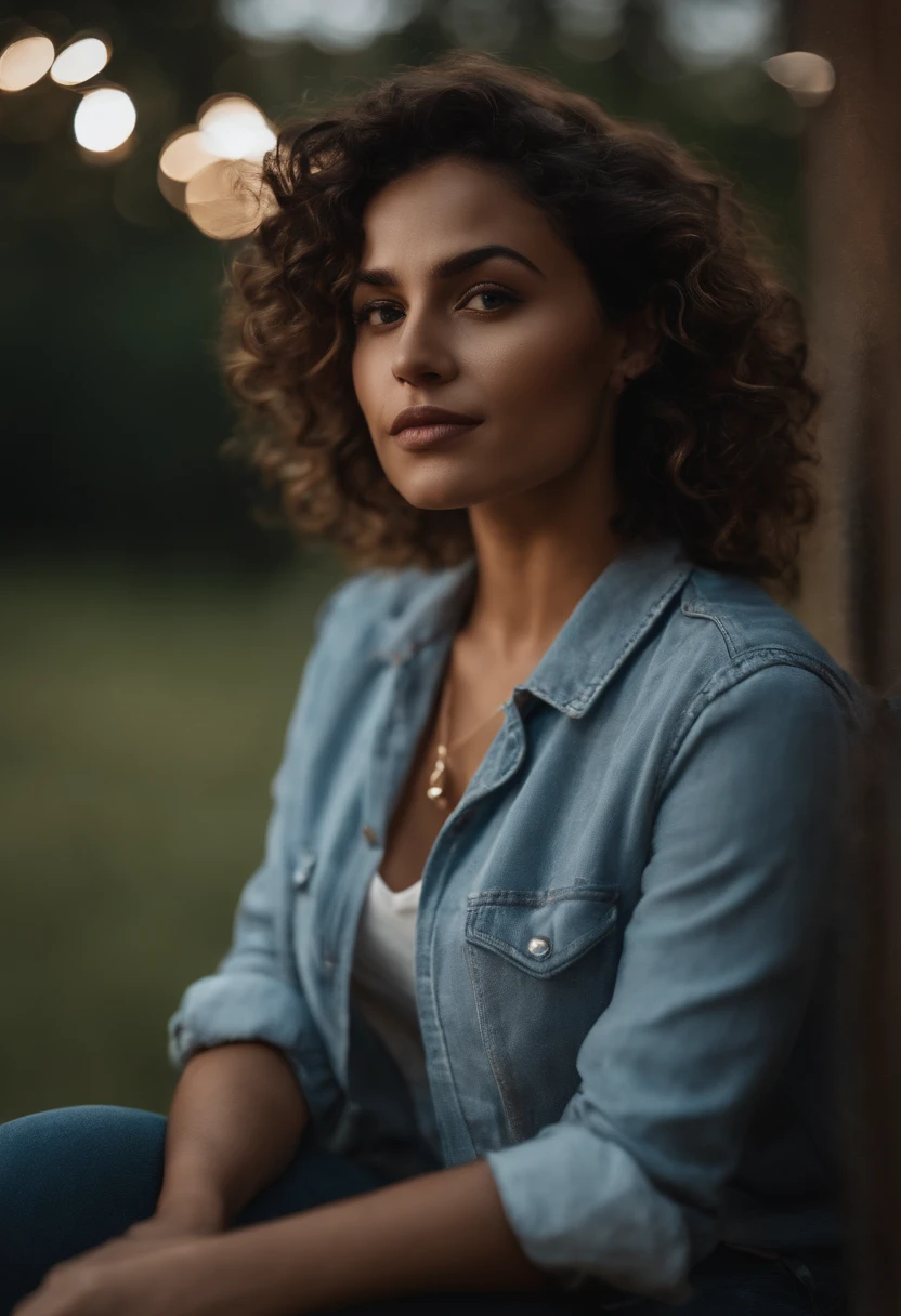Moon, 27 ans.brown eyes small nose curly hair dimples shapes beautiful silouhette and well stylish