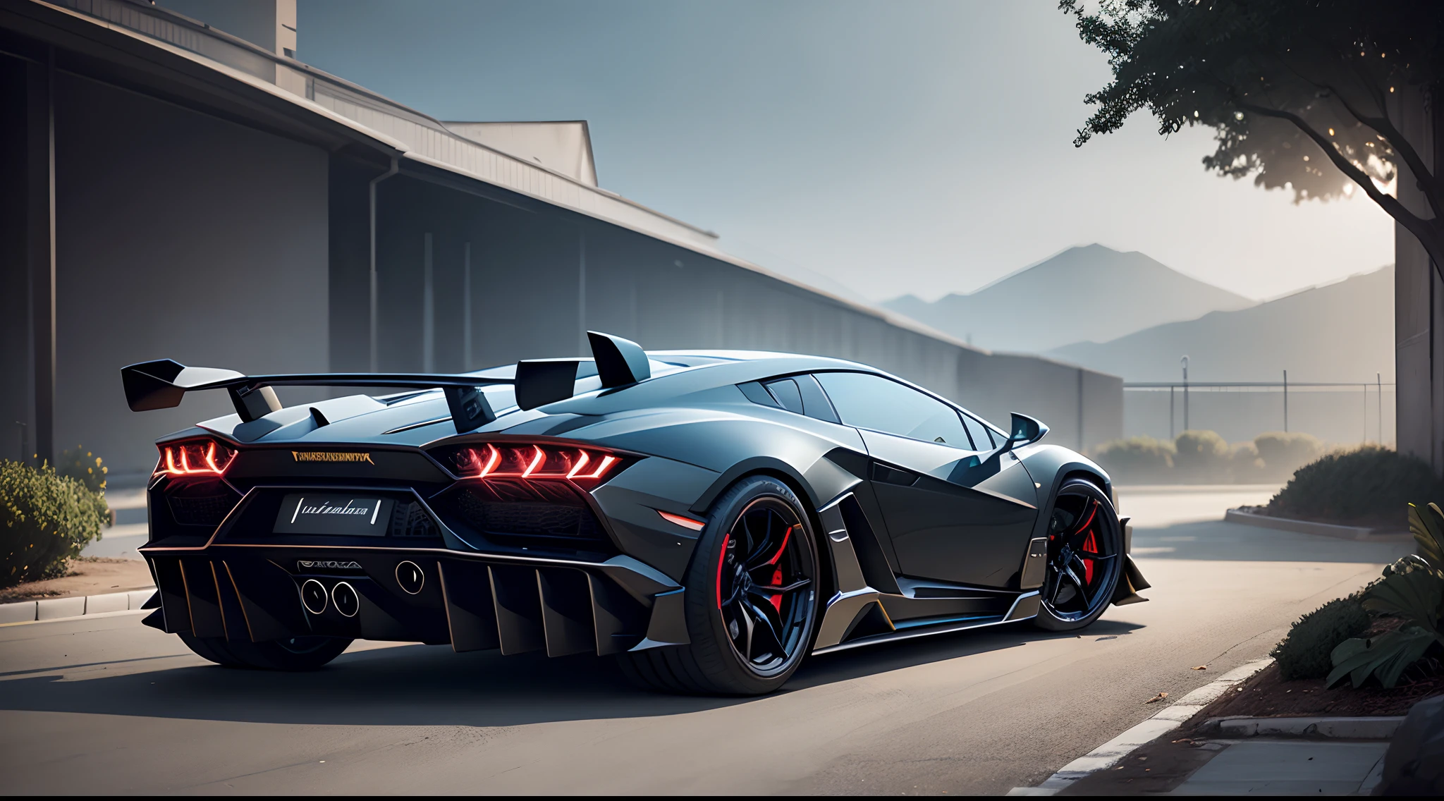 Knight dark Car Batman Lamborghini Titanium color black concept art