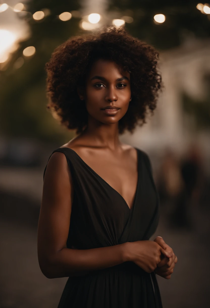 Zeiss_style,masterpiece, best quality,super detailed, high resolution, very detailed, 8k uhd, (Skin Wrinkles: 0.9), (fidelity, fidelity: 1.5), (high detailed skin:0.9), (visible pores:0.6),Clearly visible pores, real skin texture,
((a african woman,solo,upper body,)),dress,street,night,
((detailed face)),(freckles:0.8), (natural light), amazing, photon mapping, radiosity, amazing physically based rendering, fine detail, best, high quality , RAW Photo, (Bokeh: 1.2), Realistic, (Depth of Field: 0.5),(Detail Clothing Features), real skin,(dynamic pose: 0.6), (skindentation),
(((outdoors))),pureerosface_v1,