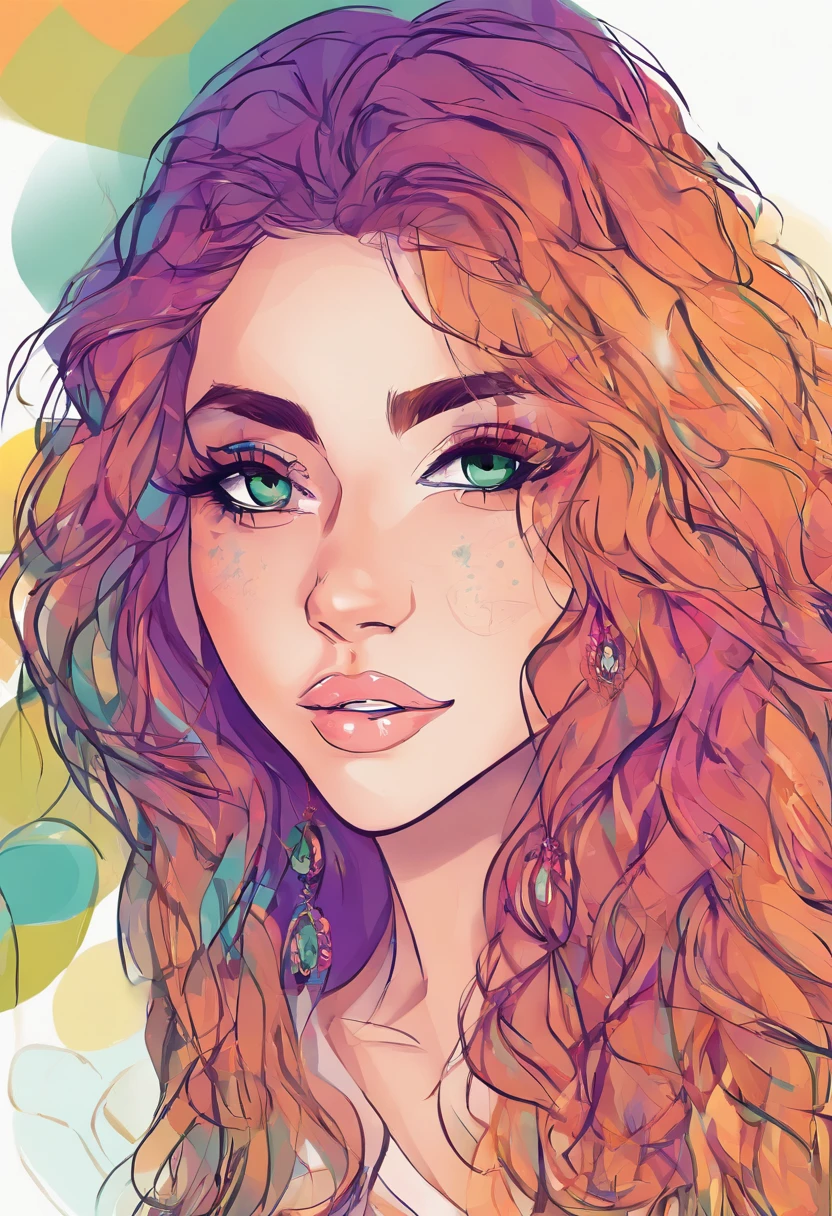 Jeune adolescent, fille sexy aux yeux bleus, portrait, long curly red hair and big eyes, selfie of a young woman, Yeux de chambre, Violet Myers, sans maquillage, maquillage naturel, looking straight at camera, Visage avec Artgram, Maquillage subtil, Superbe photo du corps entier, piercing green eyes, Bodi avec Artgram, without clothes, without underwear