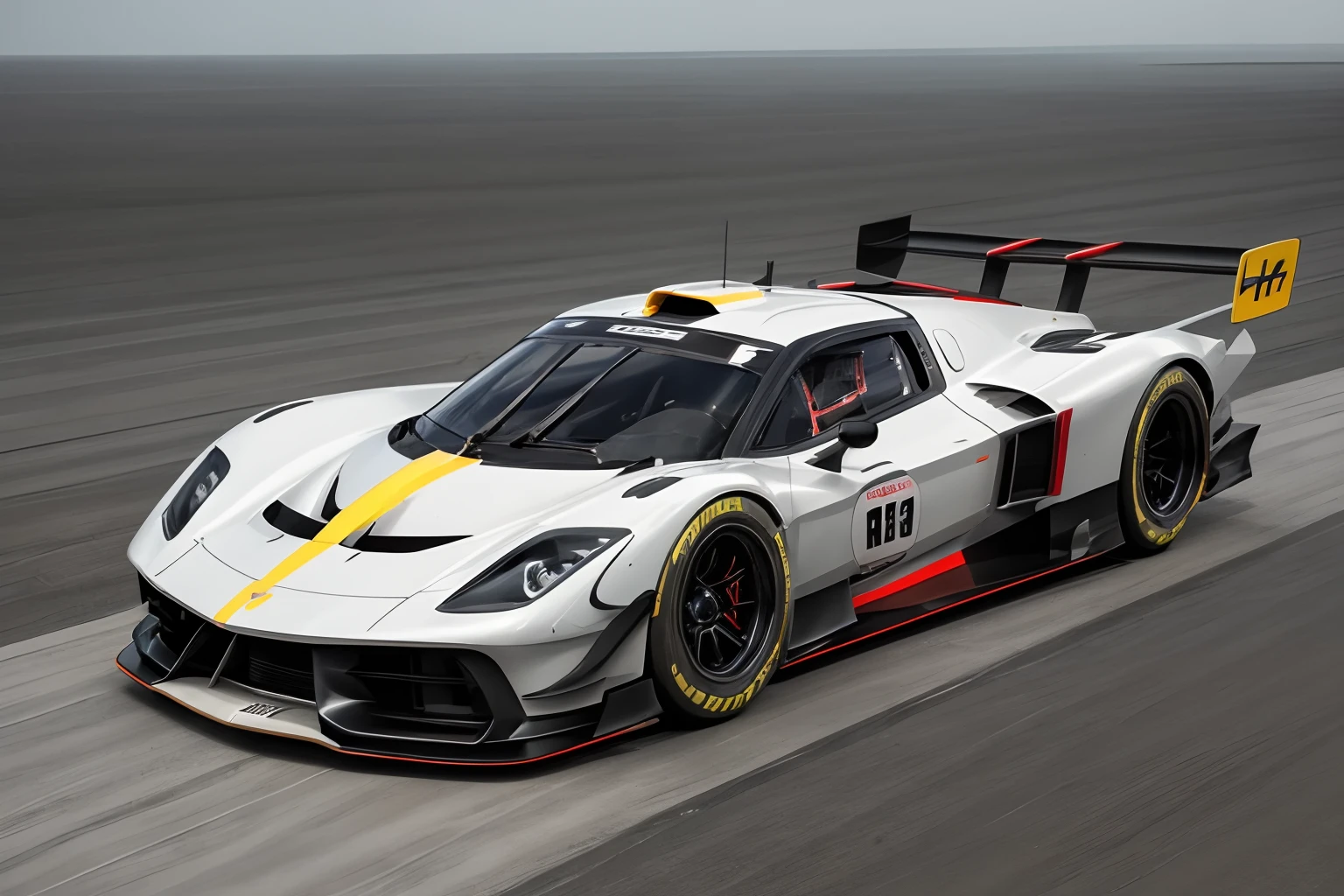 ((Race car specification hypercar one ))、Decal、Stripes、Flashy design、in detail、Aero parts、Live-action、Deep Rim、Detailed Disks、Wide tires、Running on the race track、