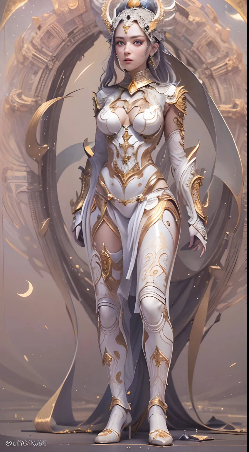 Full body like,(best qualtiy,ultra - detailed,Most Best Illustration,Best shadow,tmasterpiece,A high resolution,professionalartwork,famousartwork),Detailed eyes,beautidful eyes,closeup cleavage,sci-fy,colored sclera,Robot eyes,face markings,Tattooed with,(fractalized,Fractal eyes),largeeyes,Wide eyes,(Eye focus),sface focus,Cosmic eyes,Space eyes,Close-up of metal sculpture of a woman with a moon in her hair,goddes。extremly high detail,3 d goddess portrait,Extremely detailed footage of the goddess,a stunning portrait of a goddess,Side image of the goddess,portrait of a beautiful goddess,Full body close-up portrait of the goddess,hecate goddess,portrait of a norse moon goddess,goddess of space and time,(RAW photo:1.2),camel-toe,Hollow-out on,sweat leggs,White liquid, Smooth pink skin, shiny metallic glossy skin, Shiny, spread their legs M-shaped legs,angry look,sullenness,Irritated,white liquid all over body,Full body like