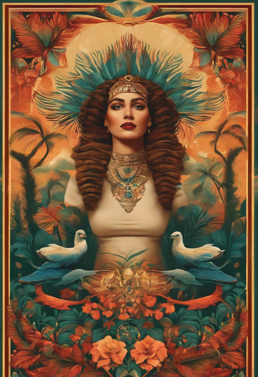 hustler magazine cover,1girl hippie ,sexy pose, january 1971, 70s style,upper body, masterpiece, (portrait:1.1), psychedelic clothing, woodstock,,