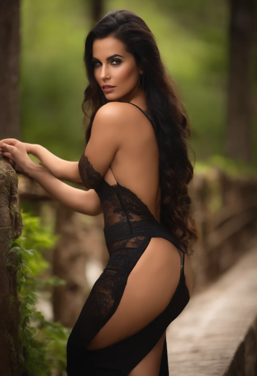 Mulher loira, middle boobs, posando para foto nua