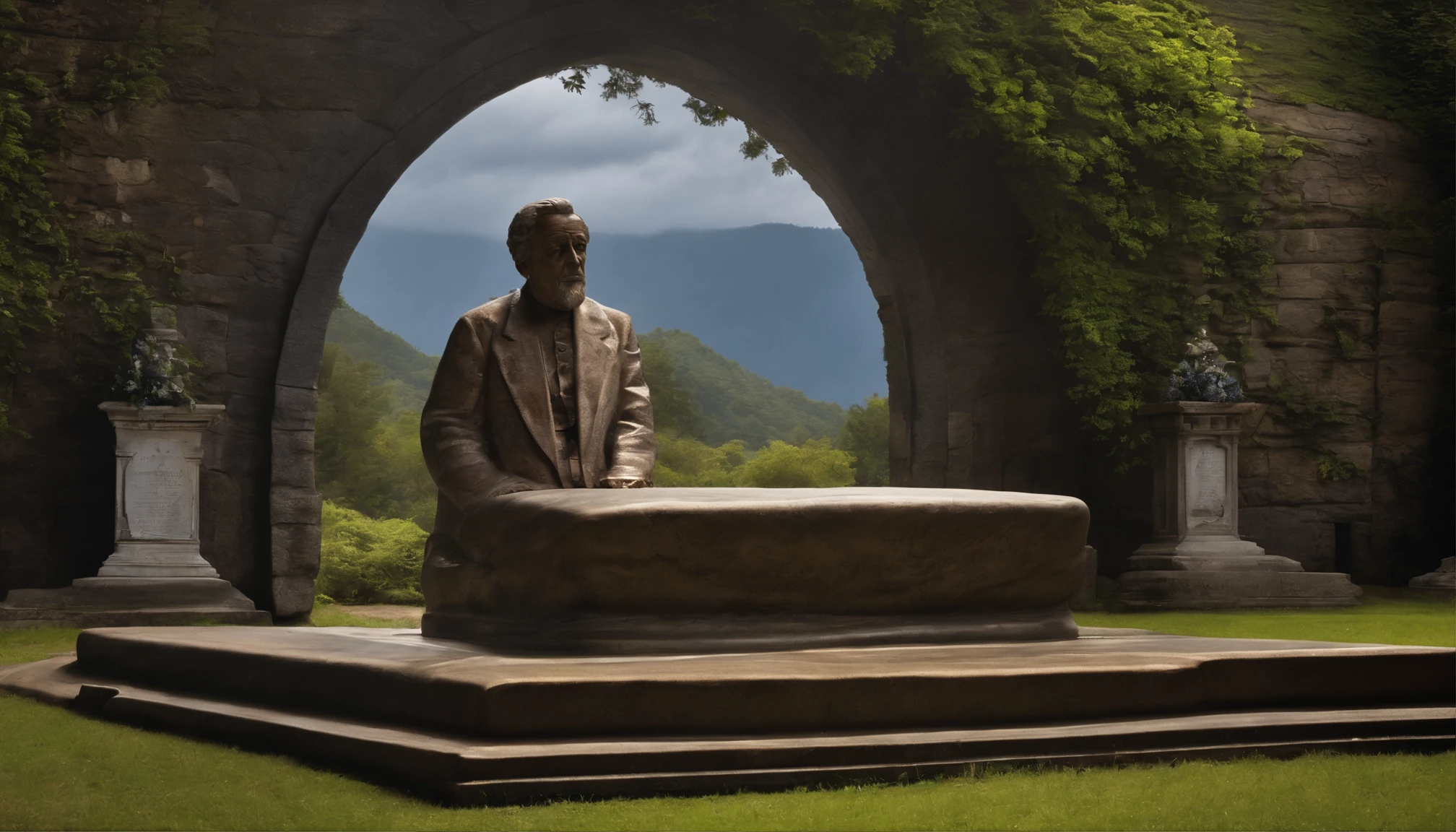 Tomb with image of an 85-year-old man