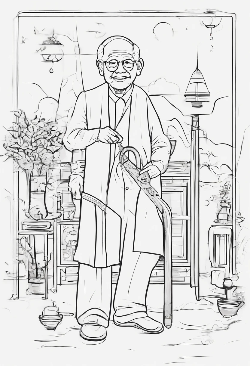 Filial piety and love for the elderly，An old man in the digital age