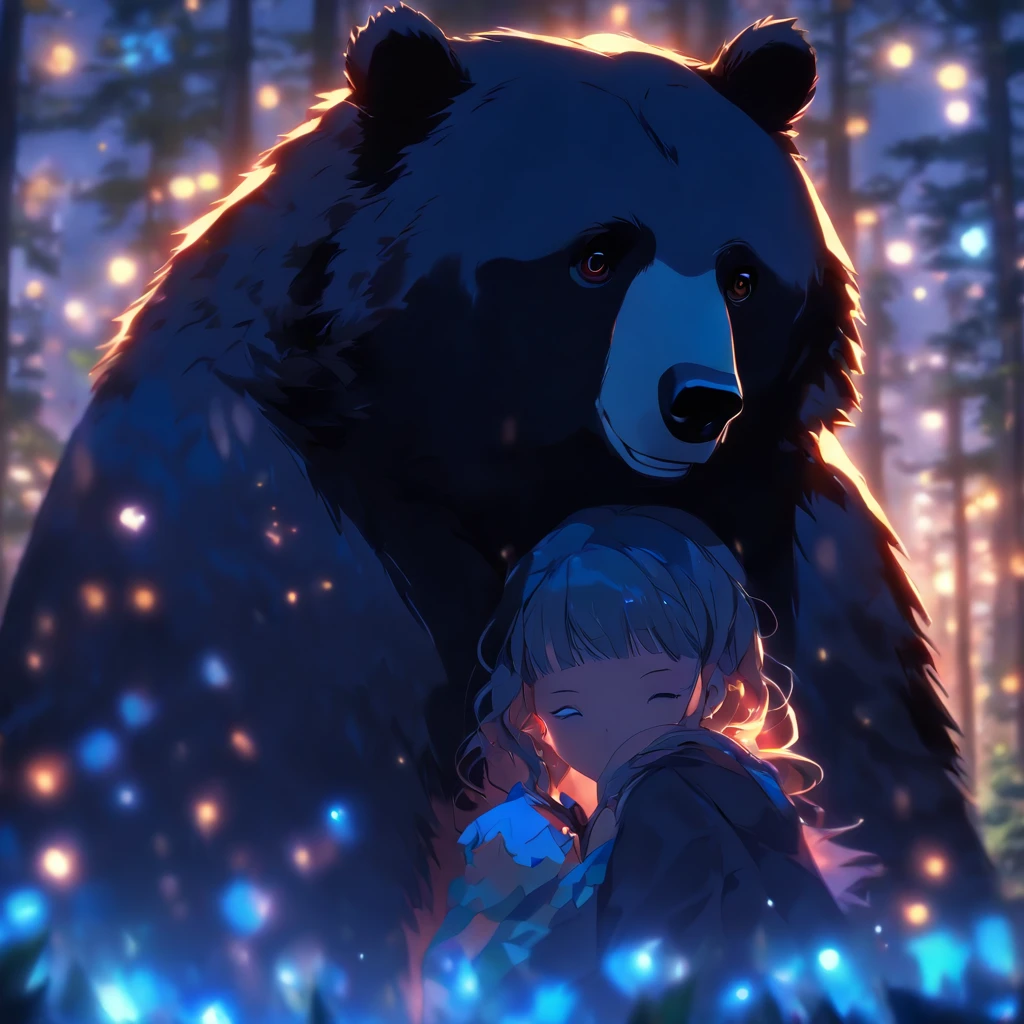 A huge wild black bear protects the beautiful girl
(Master parts: 1.5) (Fotorrealista: 1.1) (Bokeh) (Best quality) (The skin、pores、Detailed texture of hair: 1.1) (复杂) (8K) (hdr) (Wallpapers) (Cinematic lighting) (foco nítido )