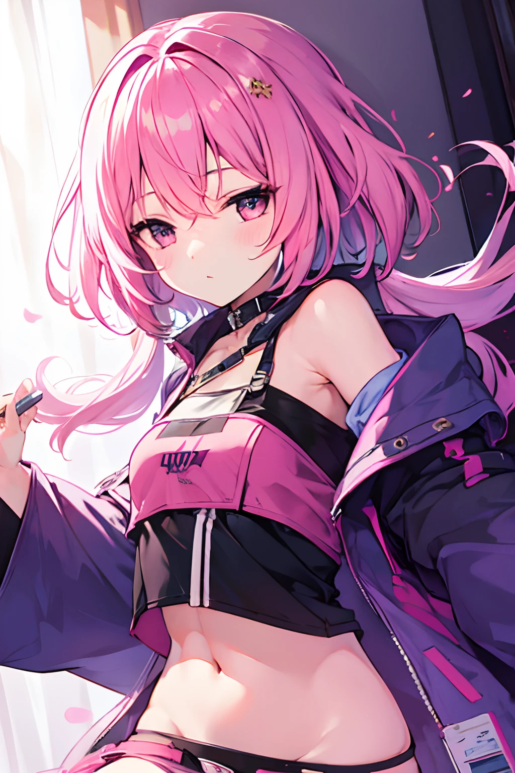 Girl with pink hair