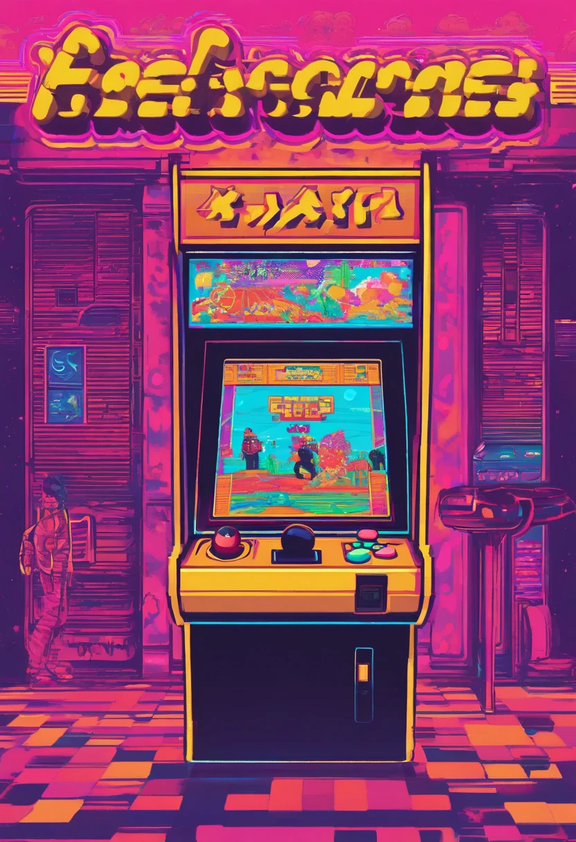kawaii aesthetic, Sala de Jogos Arcade, ZERO, vaporwave, Synthwave