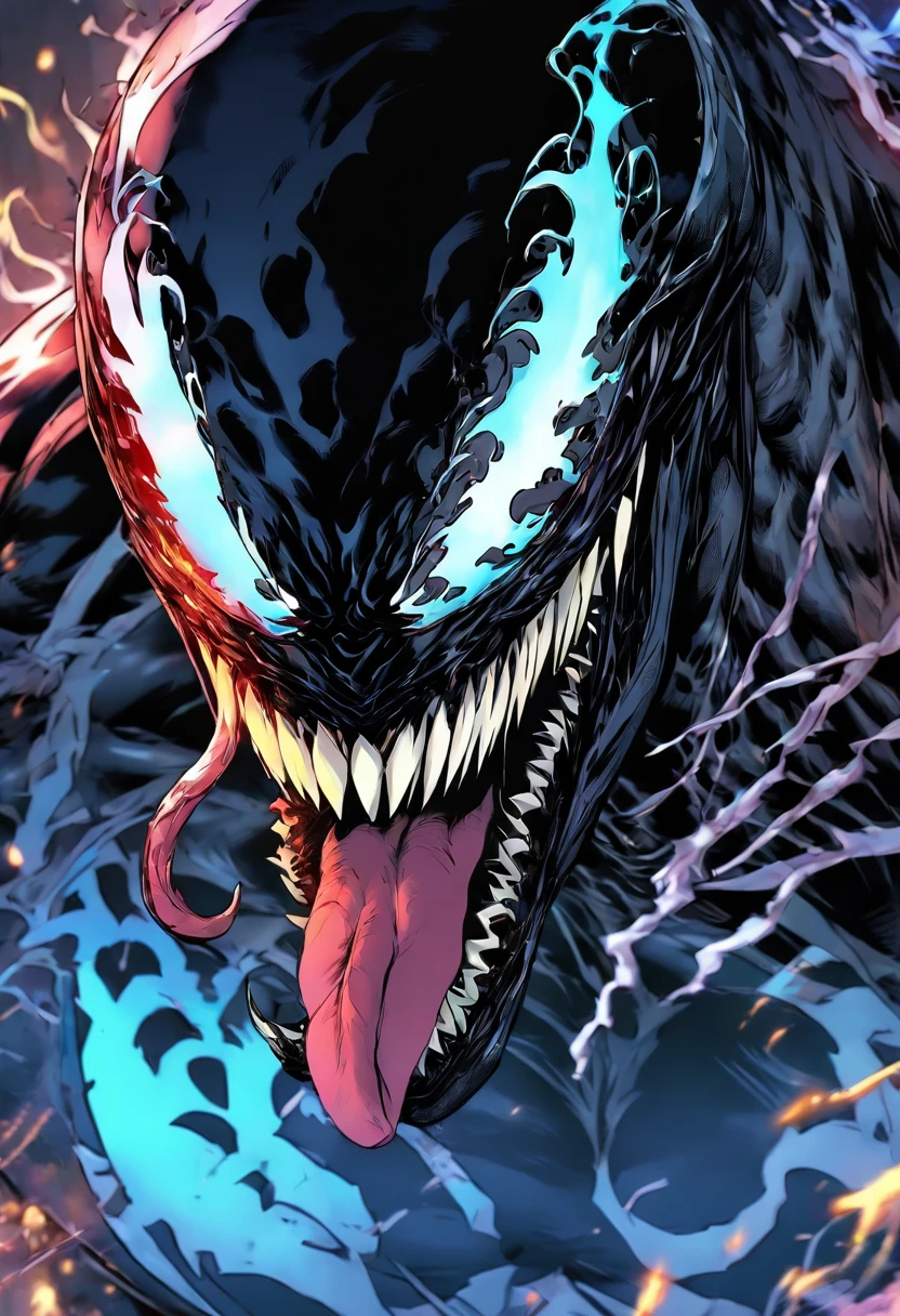 foto do Venom da Marvel do lado de fora da cidade 17, chuvoso, rtx, octano, irreal
